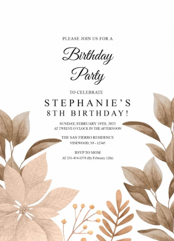 Desain undangan dengan motif alam dan pemandangan indah